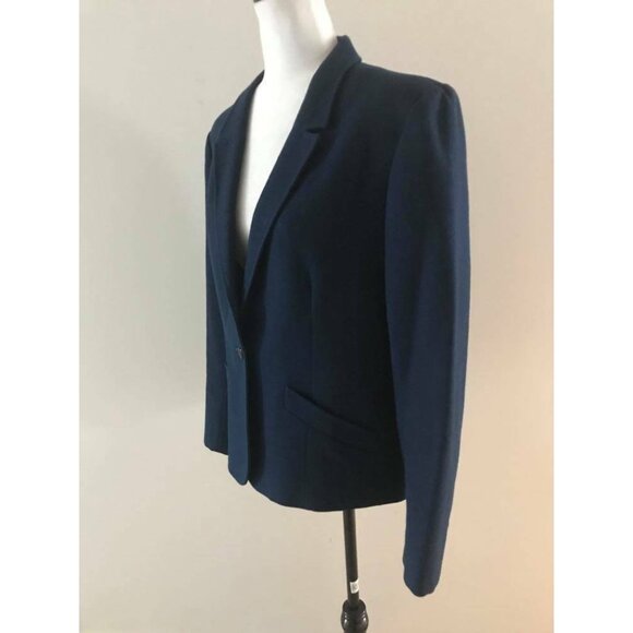Vintage PENDLETON Blazer Jacket 100% Pure Virgin Wool Navy Blue Lined Size 12? - Picture 3 of 8